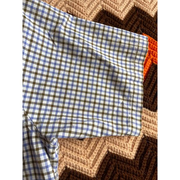 Patagonia Button Down Short Sleeve Shirt Sz SM Blue & Brown Plaid Organic Cotton - Picture 8 of 8